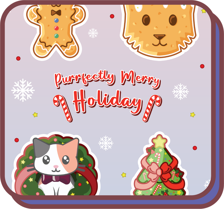 Purrfectly Merry Sticker Set